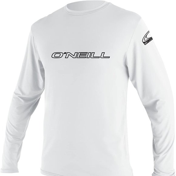 NWOT - 2X Large - O'Neill Men's Basic Skins UPF 50+ Long Sleeve Sun Shirt, White - Picture 1 of 4